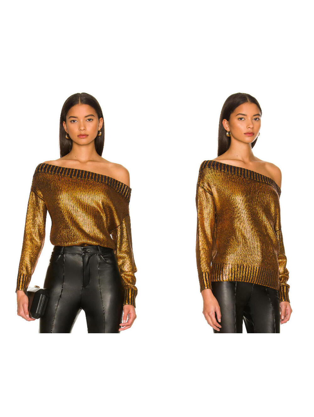 Superdown Marla Sweater Copper metallic size S NWT